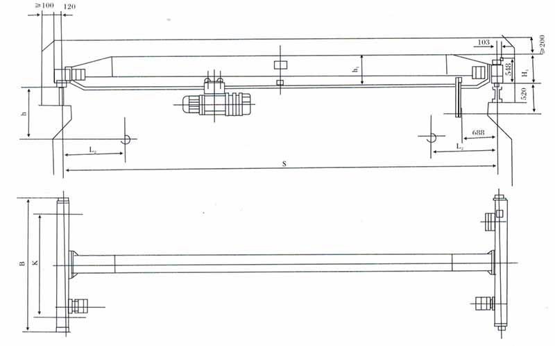 LB（BQ）single girder explosion-proof overhead crane